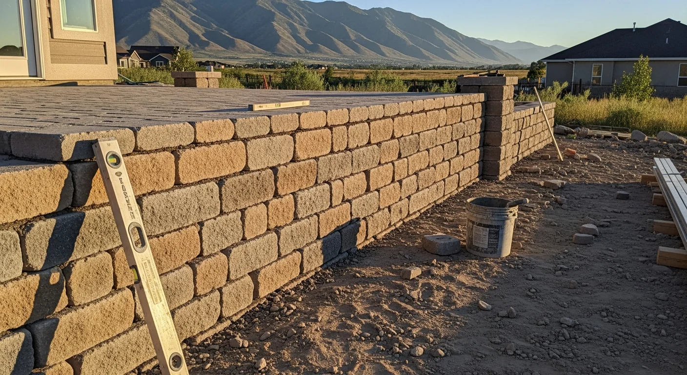 Custom masonry patio and hardscape installation