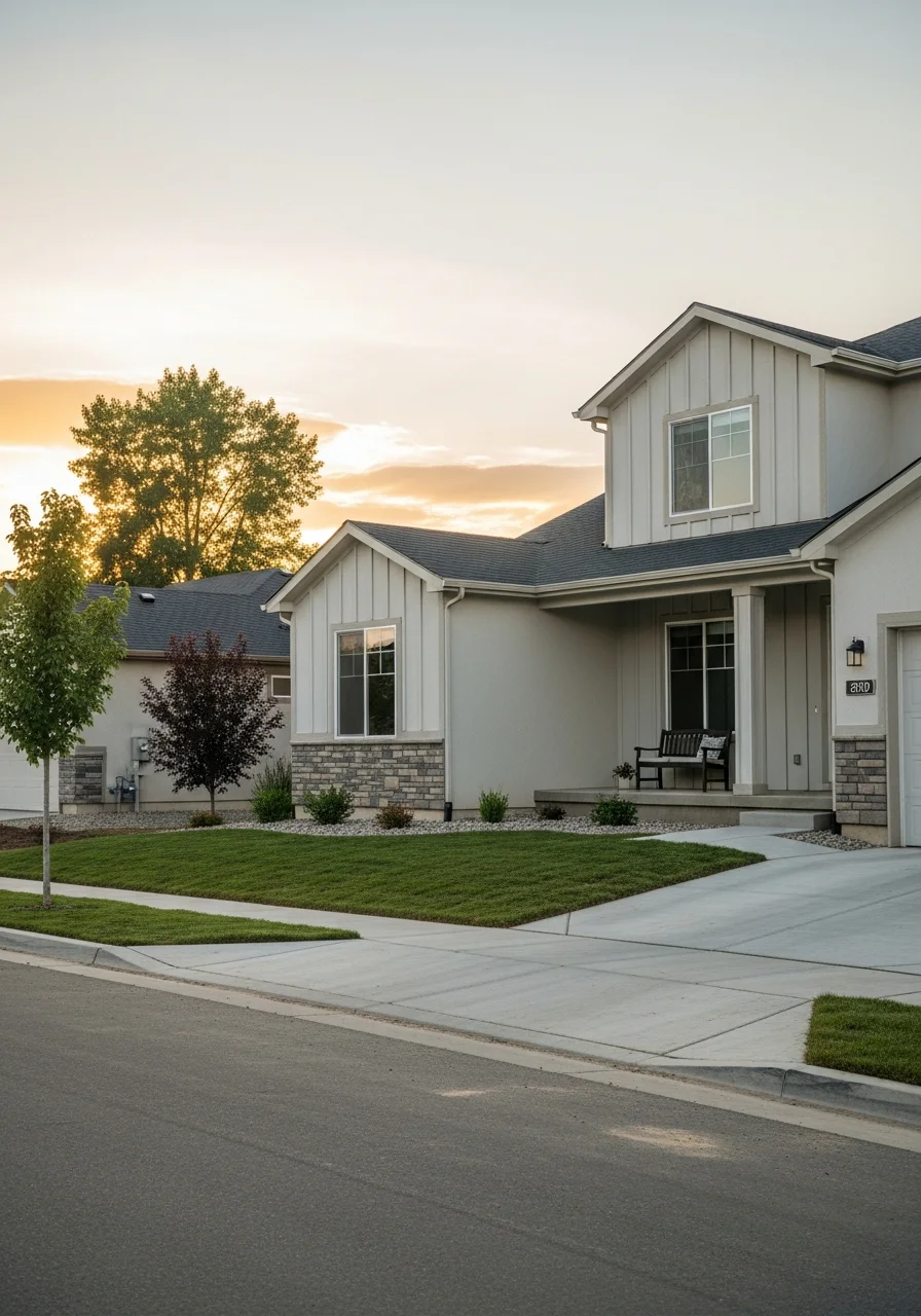 Finished home in Orem neighborhood showing quality workmanship and modern design details.